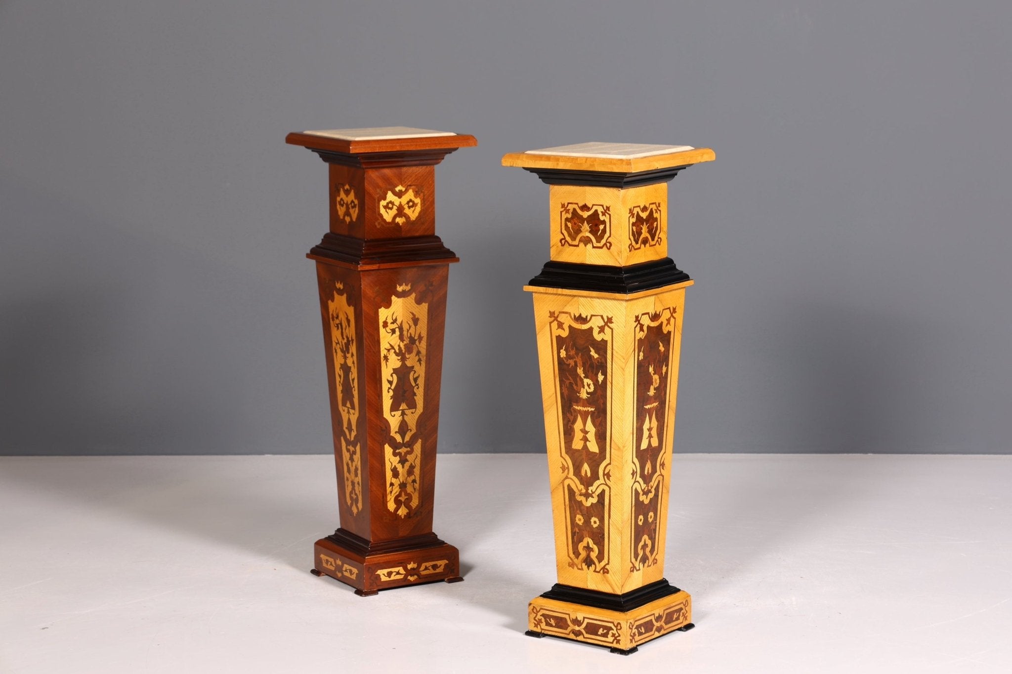 Dreamlike Baroque Style Column Louis XV Flower Column Natural Stone Marble Storage Table 1 of 2