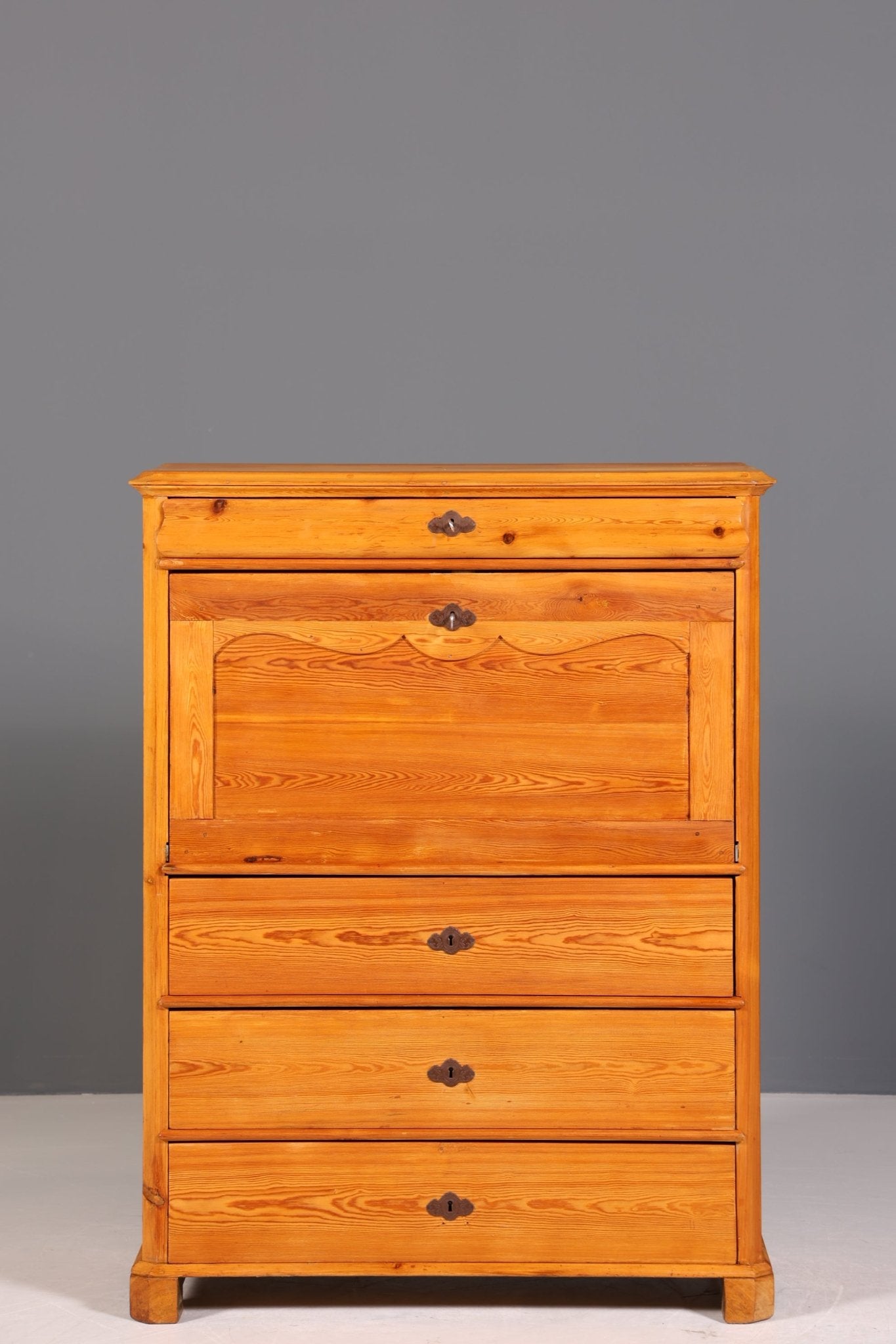 Traumhafter Biedermeier Sekretär Vertiko Antik Weichholz Kommode um 1880 Schreibkommode