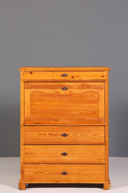 Traumhafter Biedermeier Sekretär Vertiko Antik Weichholz Kommode um 1880 Schreibkommode