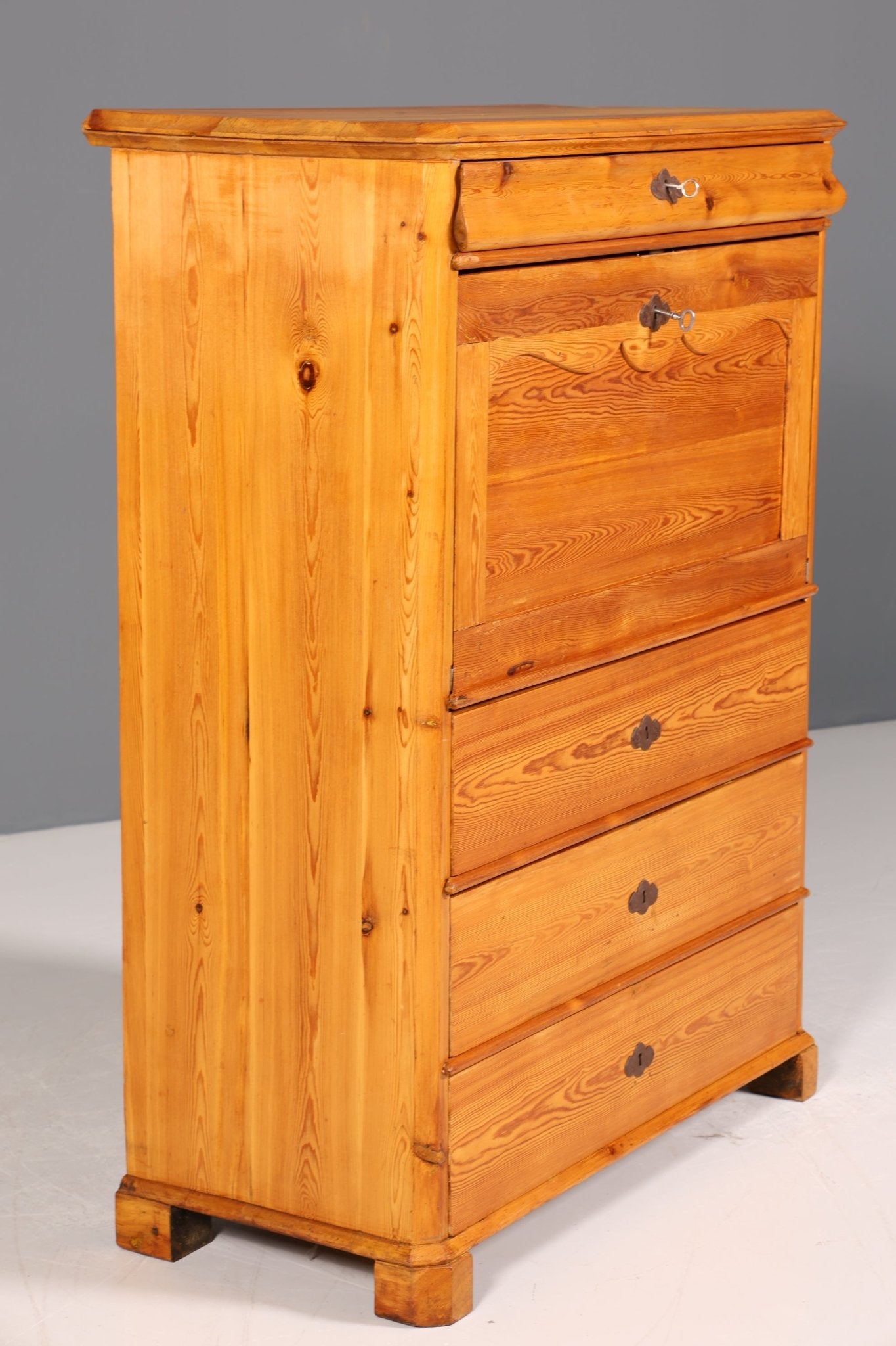 Traumhafter Biedermeier Sekretär Vertiko Antik Weichholz Kommode um 1880 Schreibkommode