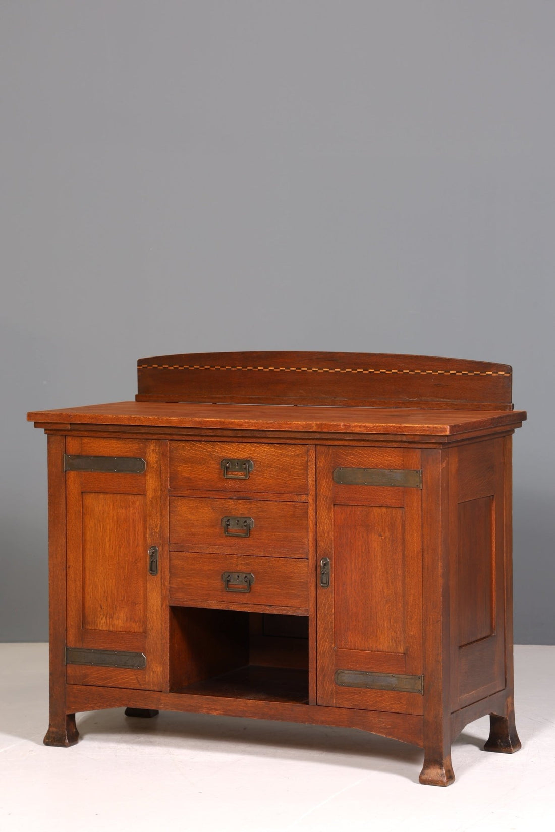 Traumhaftes Jugendstil Sideboard Antik Eiche Kredenz Schrank Buffet Anrichte