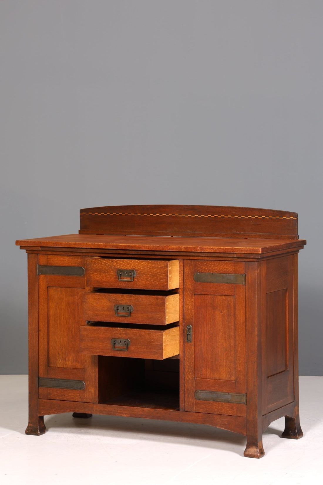 Traumhaftes Jugendstil Sideboard Antik Eiche Kredenz Schrank Buffet Anrichte