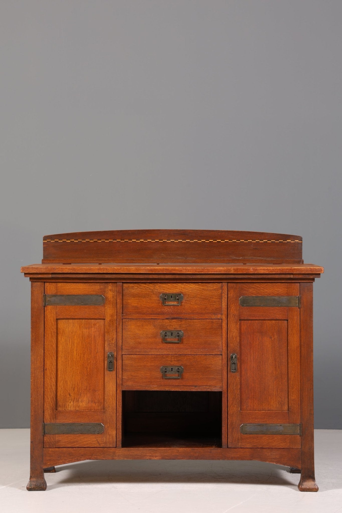Traumhaftes Jugendstil Sideboard Antik Eiche Kredenz Schrank Buffet Anrichte