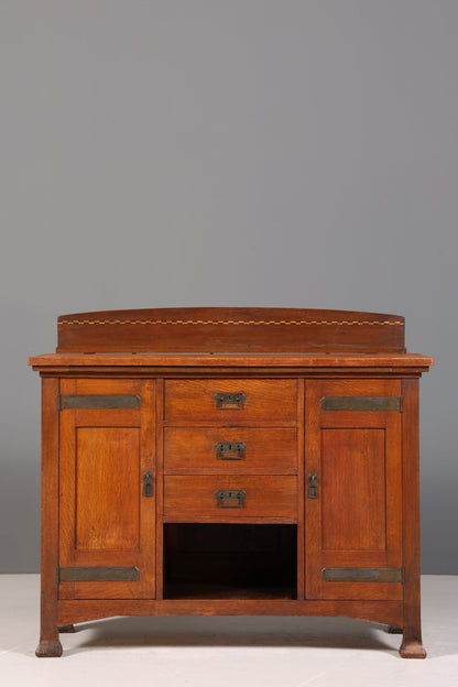 Traumhaftes Jugendstil Sideboard Antik Eiche Kredenz Schrank Buffet Anrichte
