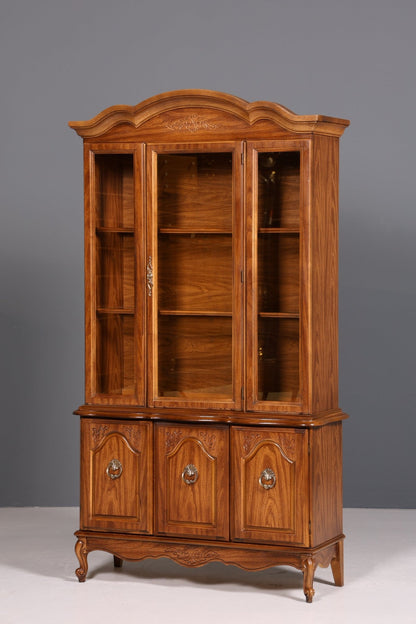 Wunderschöne Chippendale Vitrine Regal Schrank Barock Stil Bücherregal Geschirrschrank