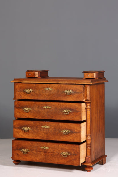 Beautiful Wilhelminian style chest of drawers Louis Philippe Vertiko walnut sideboard around 1880
