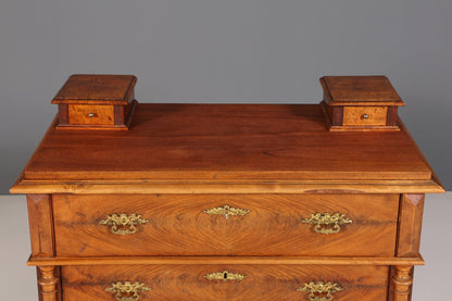 Beautiful Wilhelminian style chest of drawers Louis Philippe Vertiko walnut sideboard around 1880