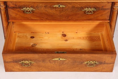 Beautiful Wilhelminian style chest of drawers Louis Philippe Vertiko walnut sideboard around 1880