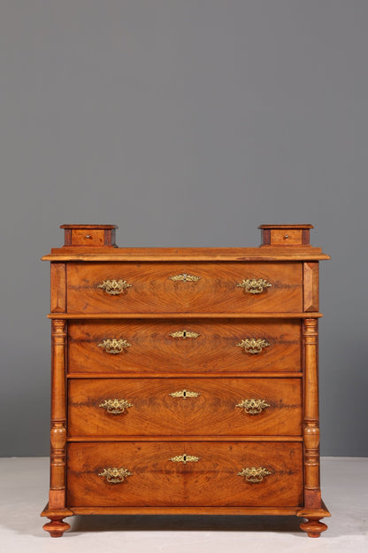 Beautiful Wilhelminian style chest of drawers Louis Philippe Vertiko walnut sideboard around 1880