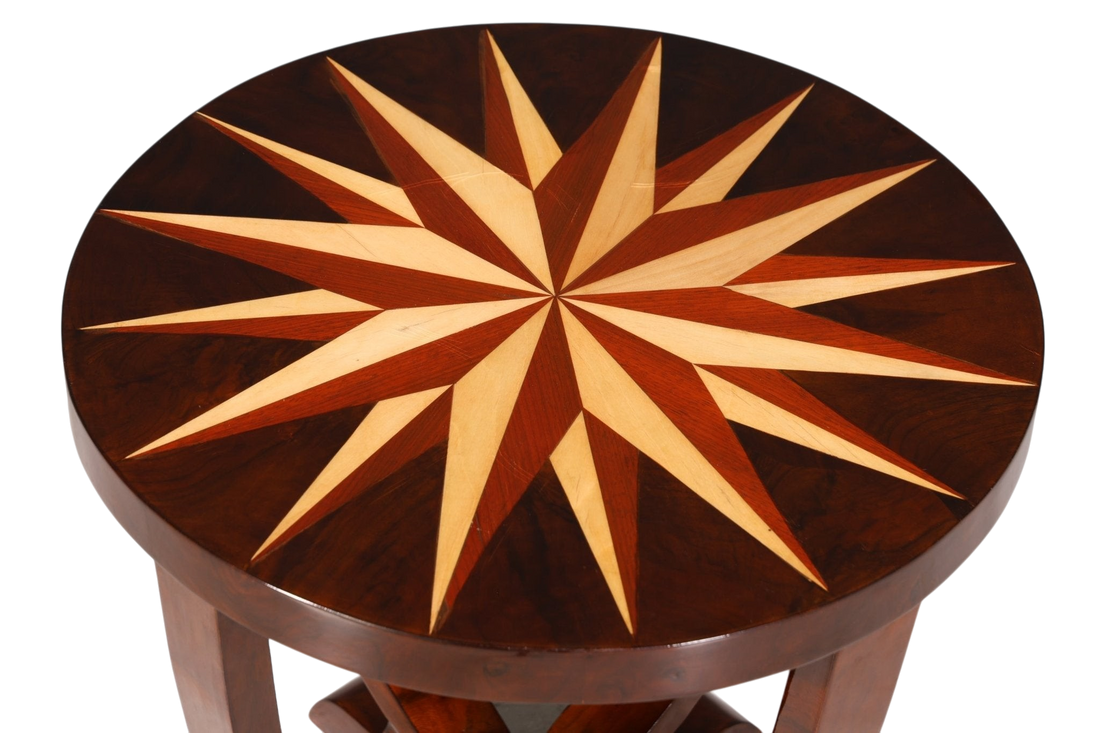 Wunderschöner Art Deco Design Tisch Luxus Couchtisch Beistelltisch Ablagetisch Holz Tisch