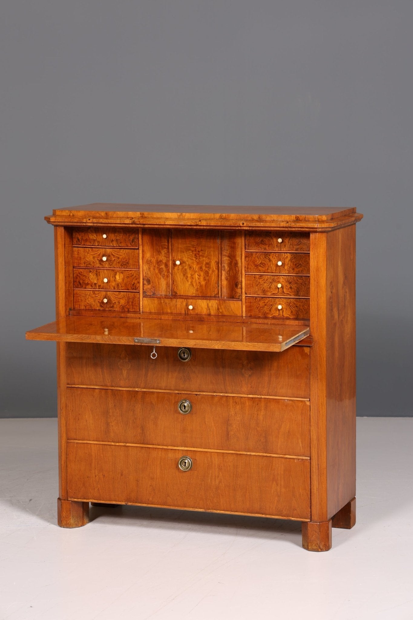 Beautiful Biedermeier Secretary Vertiko Antique Chest of Drawers Office Writing Desk