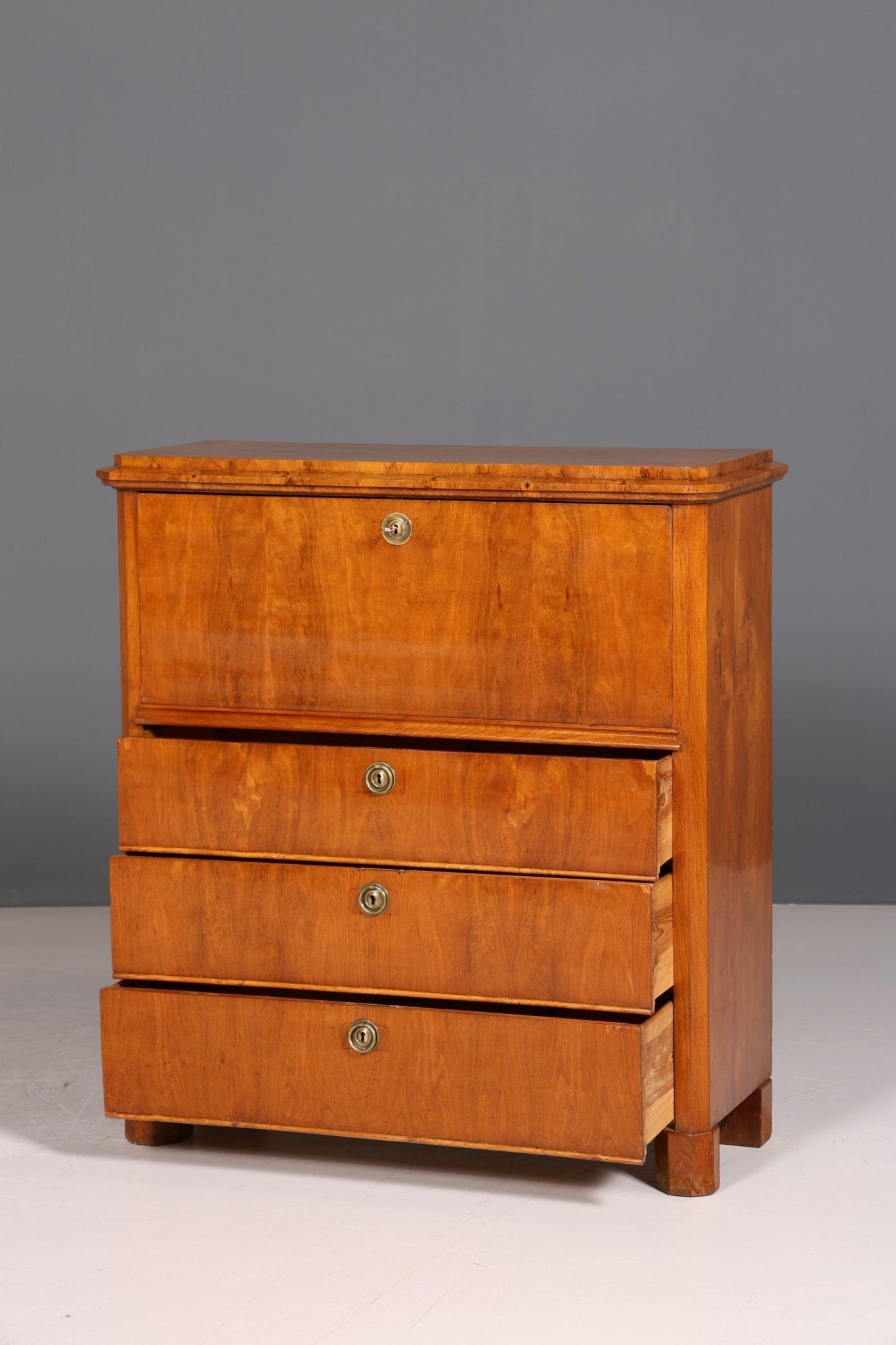 Beautiful Biedermeier Secretary Vertiko Antique Chest of Drawers Office Writing Desk