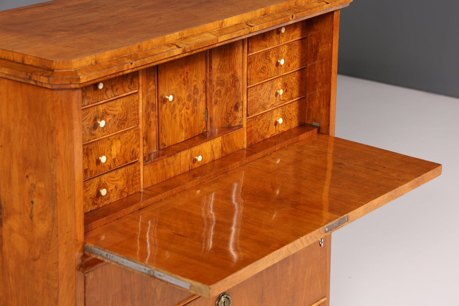 Beautiful Biedermeier Secretary Vertiko Antique Chest of Drawers Office Writing Desk