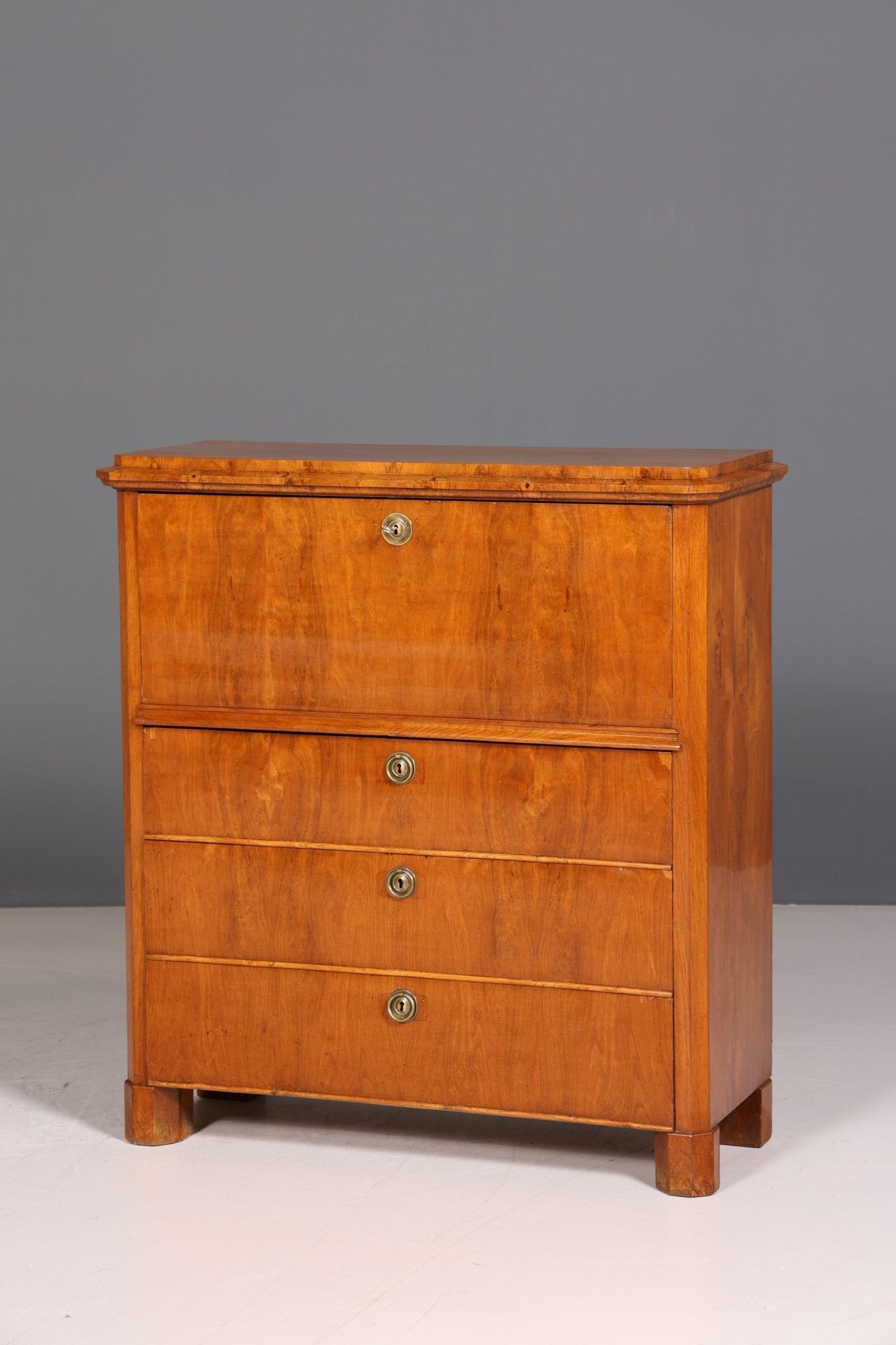 Beautiful Biedermeier Secretary Vertiko Antique Chest of Drawers Office Writing Desk