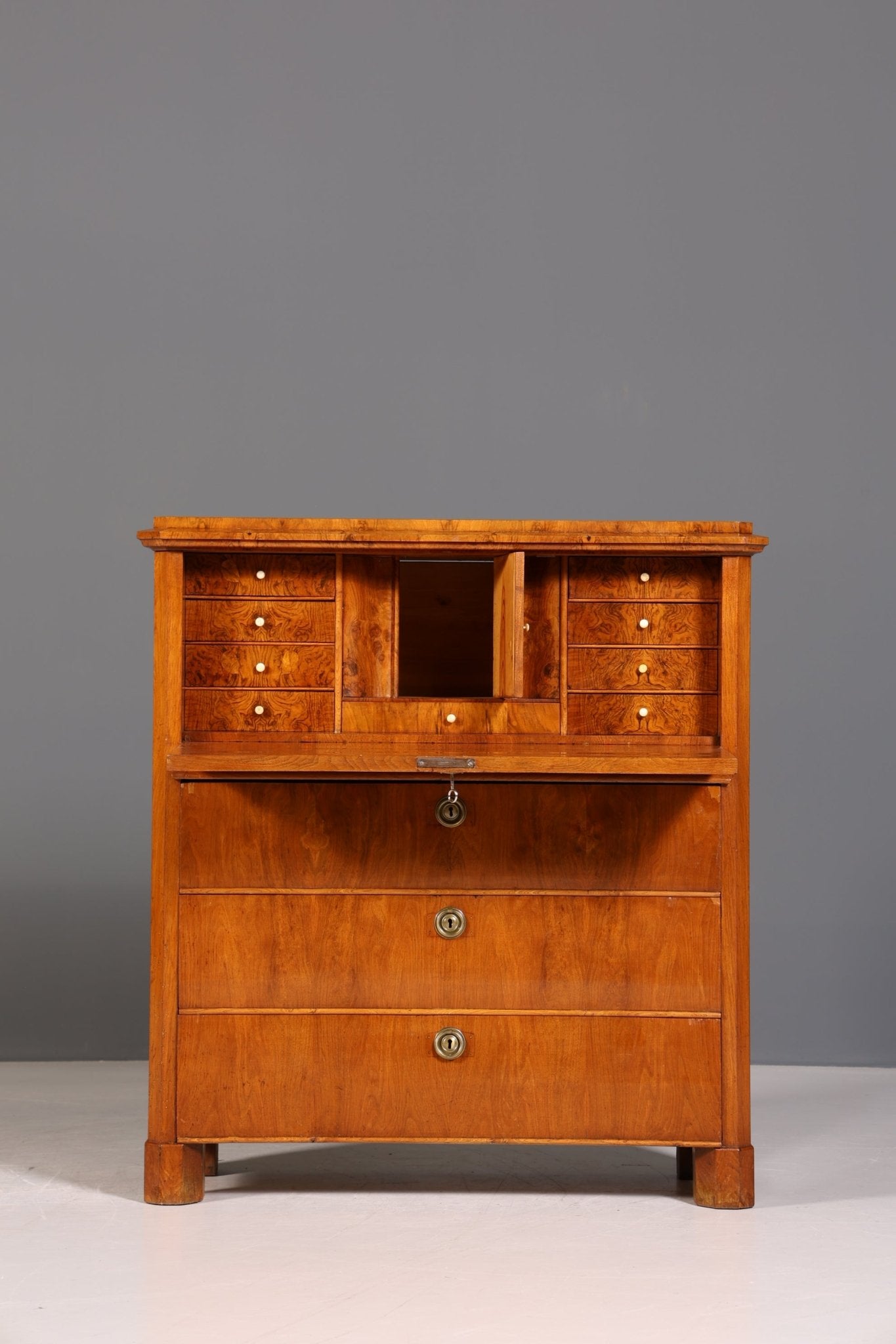 Beautiful Biedermeier Secretary Vertiko Antique Chest of Drawers Office Writing Desk