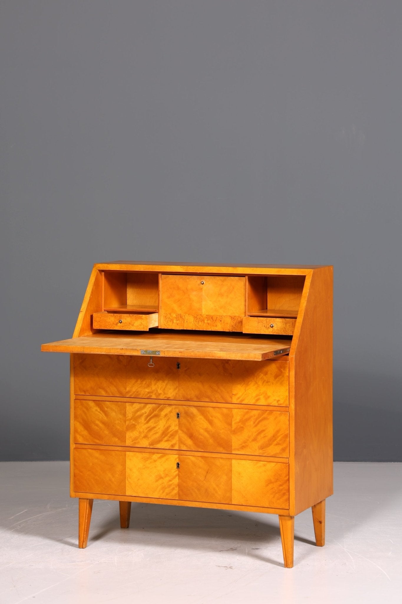 Beautiful secretary in the Biedermeier style around 1930, folding secretary, writing chest