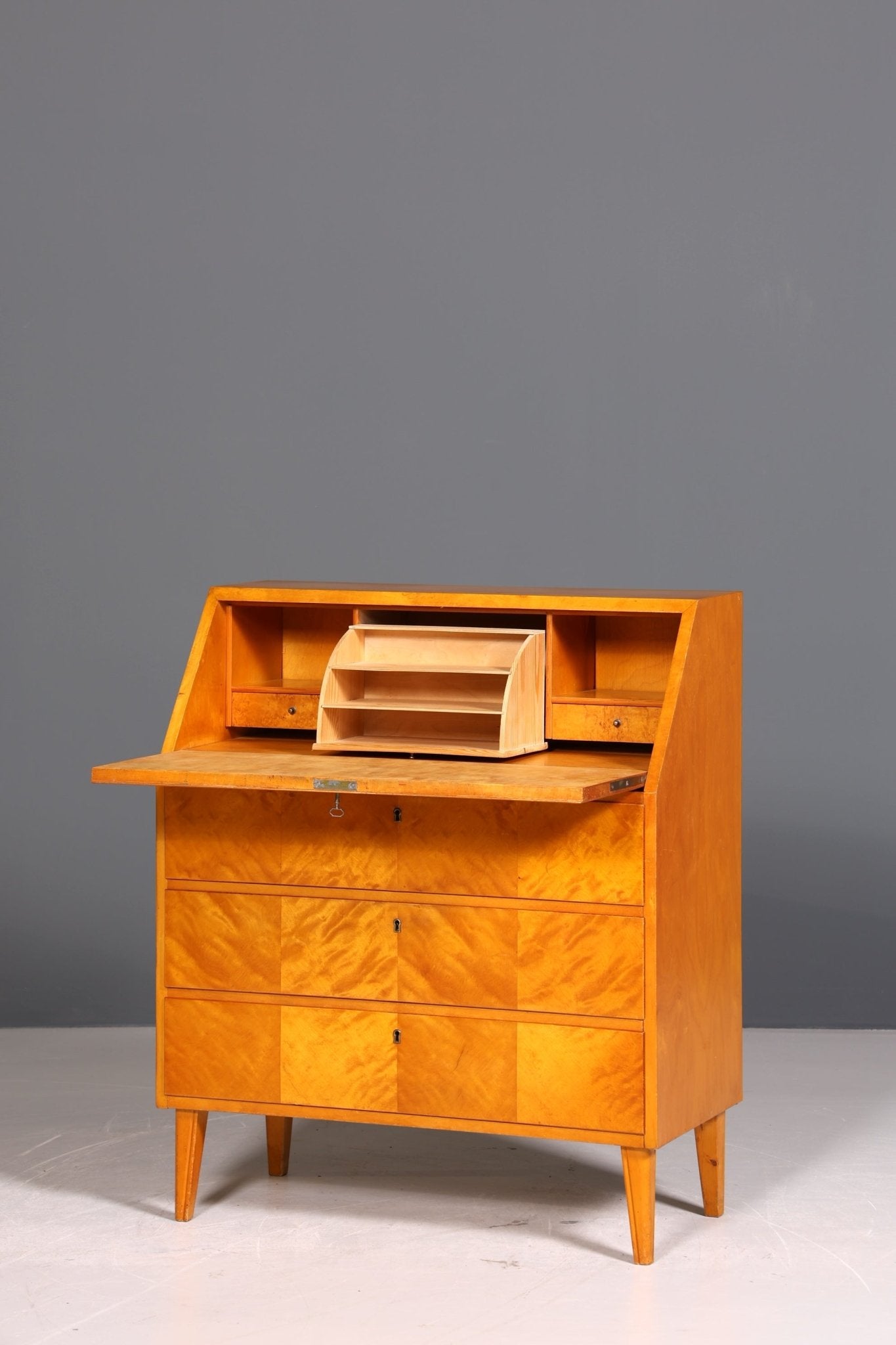 Beautiful secretary in the Biedermeier style around 1930, folding secretary, writing chest