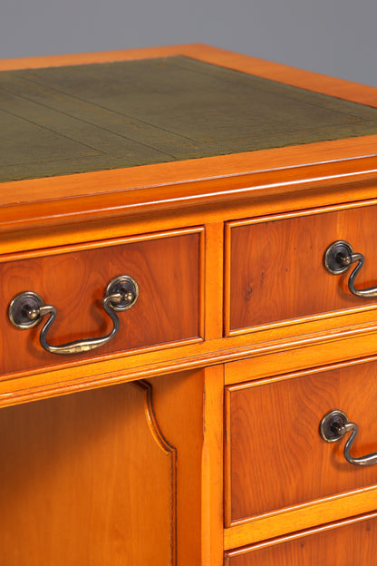 Wunderschöner Englischer Schreibtisch Englisch Eibe Desk Leder Auflage Antik Stil Bürotisch Office Desk