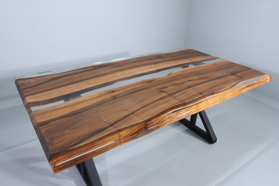 Einzigartiger Epoxidharz Tisch 180-90cm Nussbaum Esszimmer Tisch River Table