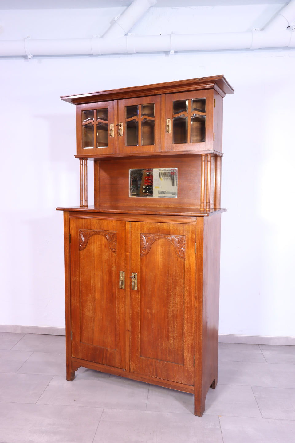 Traumhaftes Jugendstil Vertiko Aufsatz Schrank Antik
