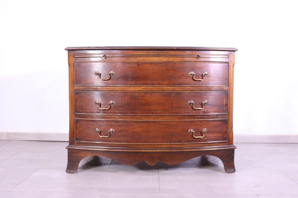 Wunderschöne Englische Antik Stil Kommode Lederauflage Holz Schrank 60s