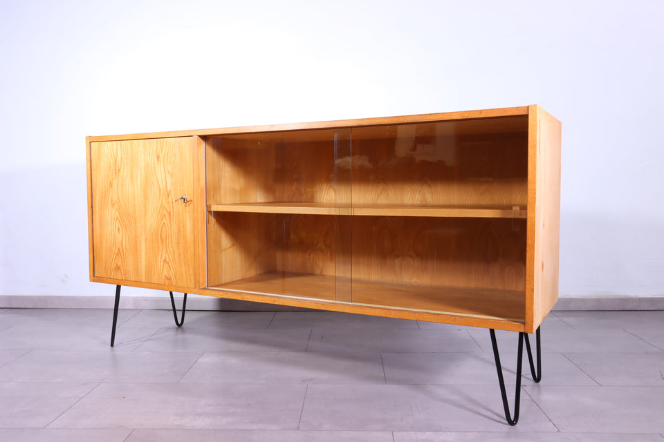 Original Hellerau Mid Century Sideboard Vitrine VEB