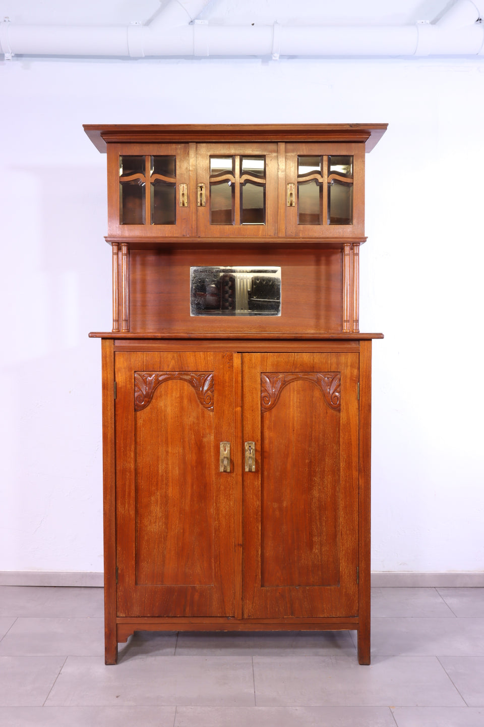 Traumhaftes Jugendstil Vertiko Aufsatz Schrank Antik