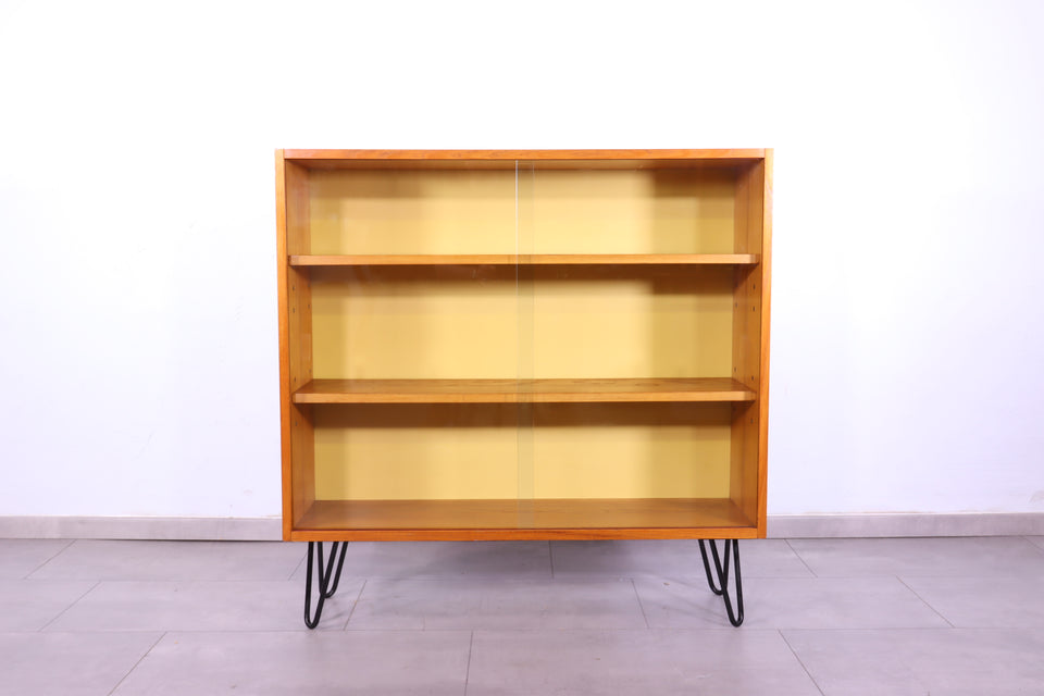 Original Hellerau Vitrine Mid Century Bücherregal Gelb