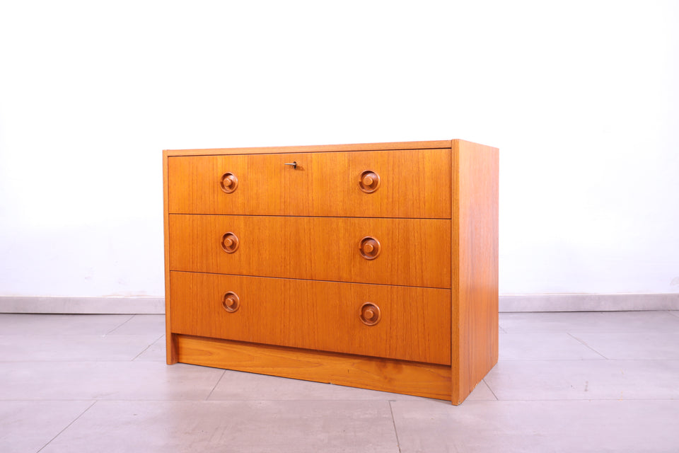 Schlichte Mid Century Retro Kommode 60s 70s Schrank Danish Design Teak Holz