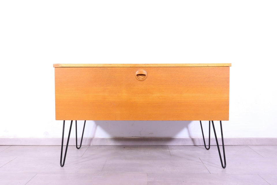 Original Hellerau Kommode Joachim Nebelung 430 Bauhaus Klappschrank Hairpin Legs 1 von 3