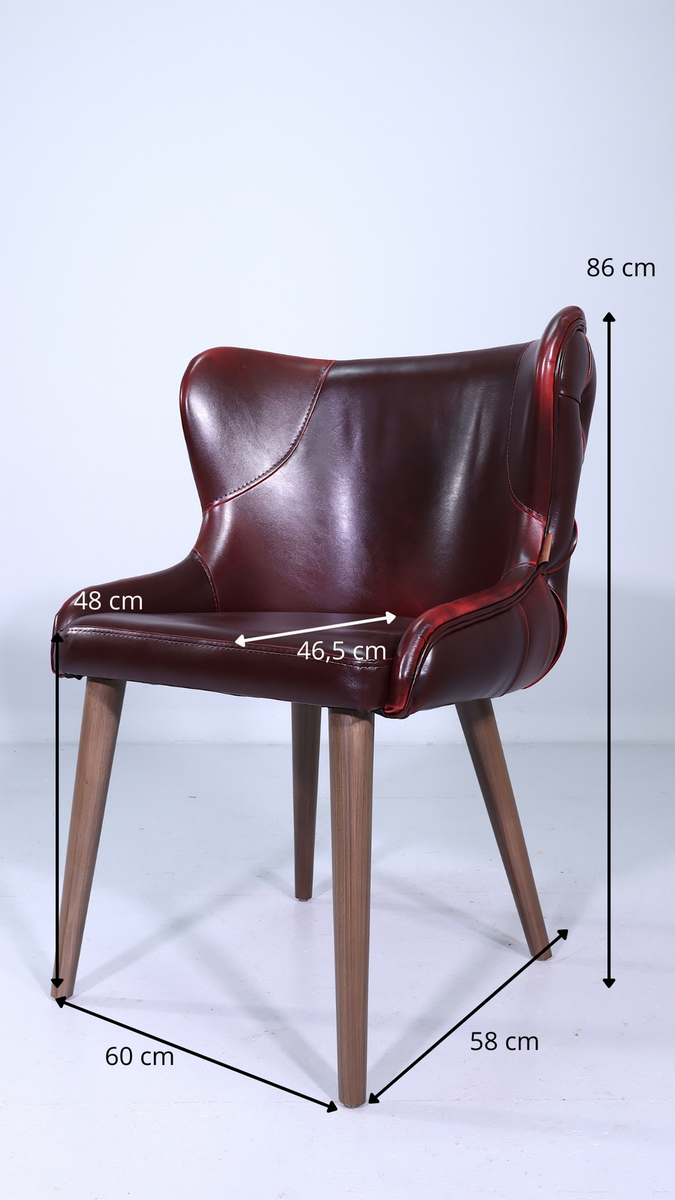 Edler Chesterfield Stuhl "Ambato" Englisch Esszimmerstuhl Oxblood Red