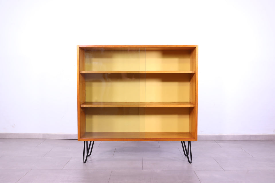 Original Hellerau Vitrine Mid Century Bücherregal Gelb