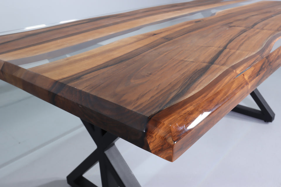 Einzigartiger Epoxidharz Tisch 180-90cm Nussbaum Esszimmer Tisch River Table