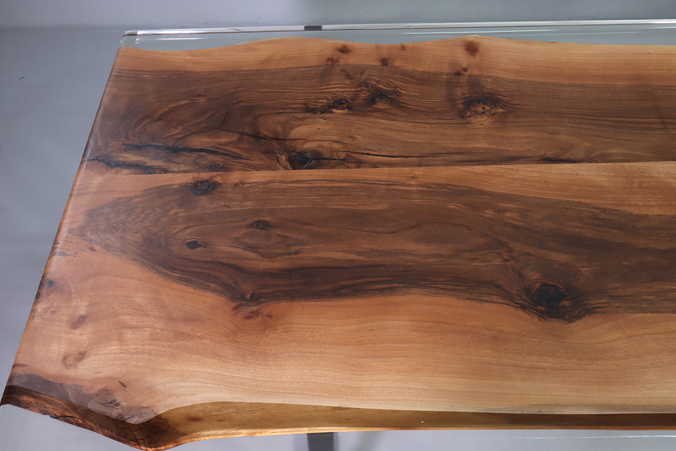 Einzigartiger Epoxidharz Tisch 258-90cm Nussbaum Esszimmer Tisch River Table