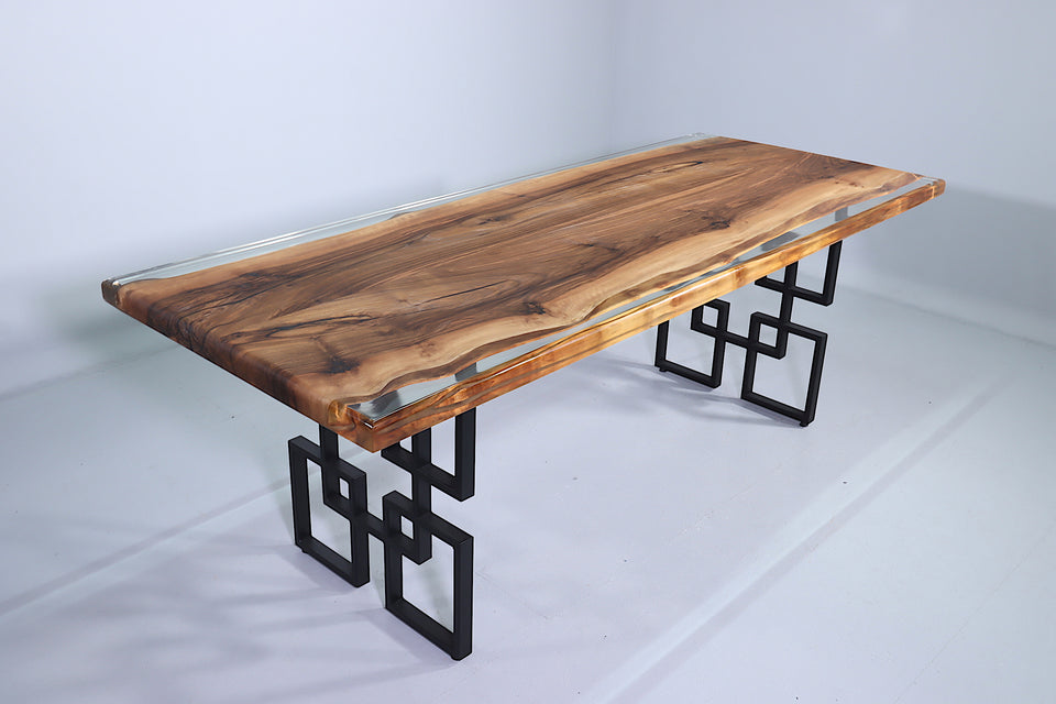 Einzigartiger Epoxidharz Tisch 219-89cm Nussbaum Esszimmer Tisch River Table