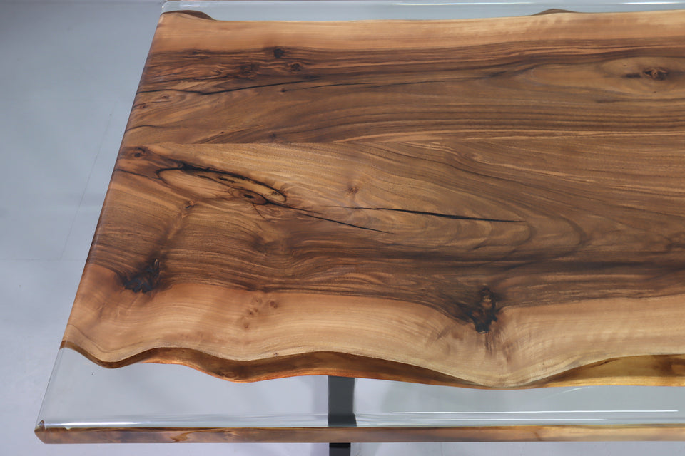 Einzigartiger Epoxidharz Tisch 219-89cm Nussbaum Esszimmer Tisch River Table