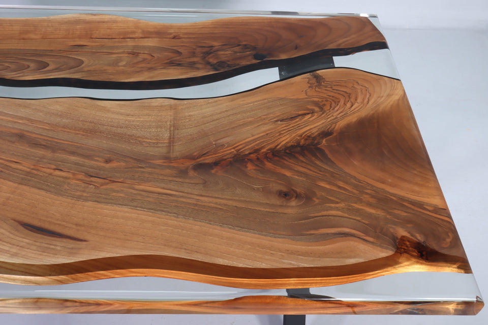 Einzigartiger Epoxidharz Tisch 200-90cm Nussbaum Esszimmer Tisch River Table