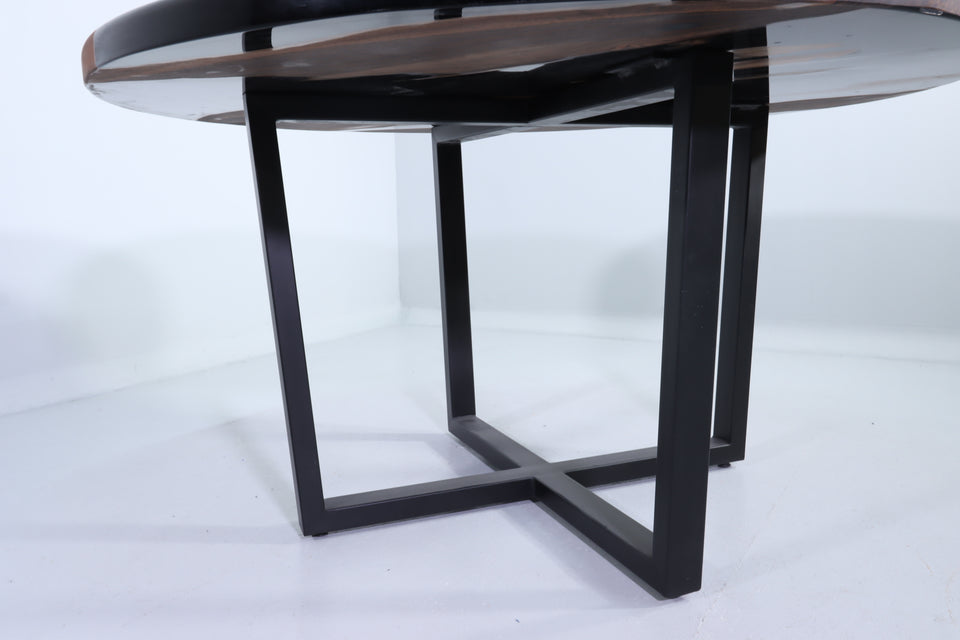 Runder Epoxidharz Tisch 140cm Nussbaum Esszimmer Tisch