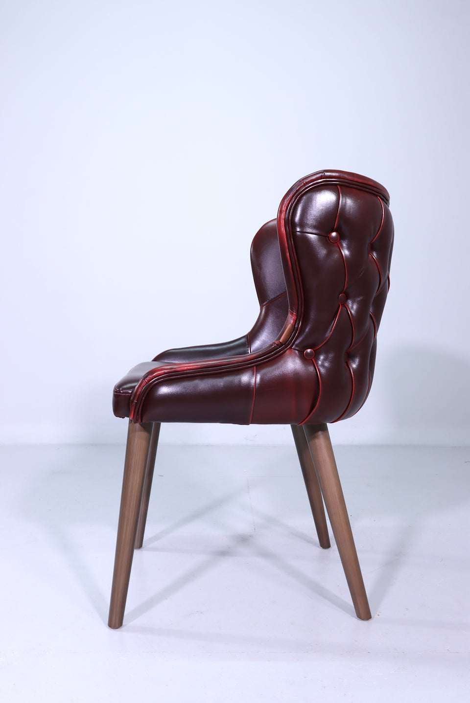Edler Chesterfield Stuhl "Ambato" Englisch Esszimmerstuhl Oxblood Red