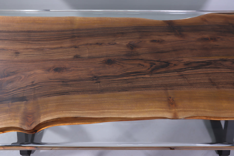 Einzigartiger Epoxidharz Tisch 220-90 cm Nussbaum Esszimmer Tisch