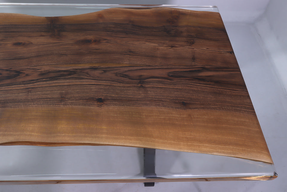 Einzigartiger Epoxidharz Tisch 220-90 cm Nussbaum Esszimmer Tisch