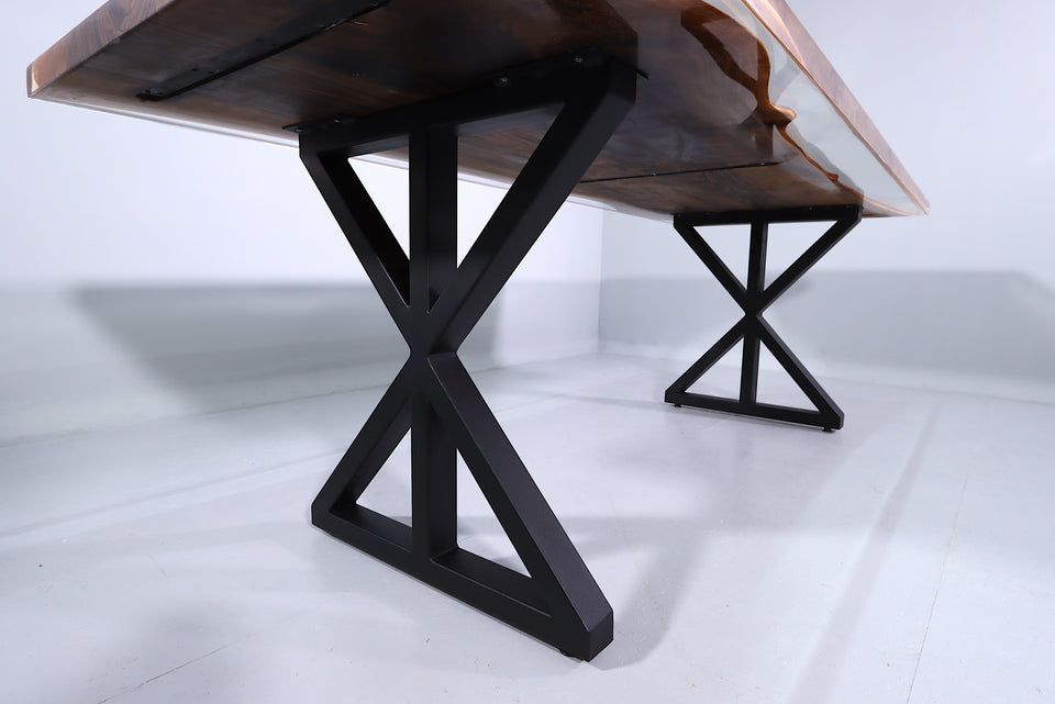 Einzigartiger Epoxidharz Tisch 220-90 cm Nussbaum Esszimmer Tisch