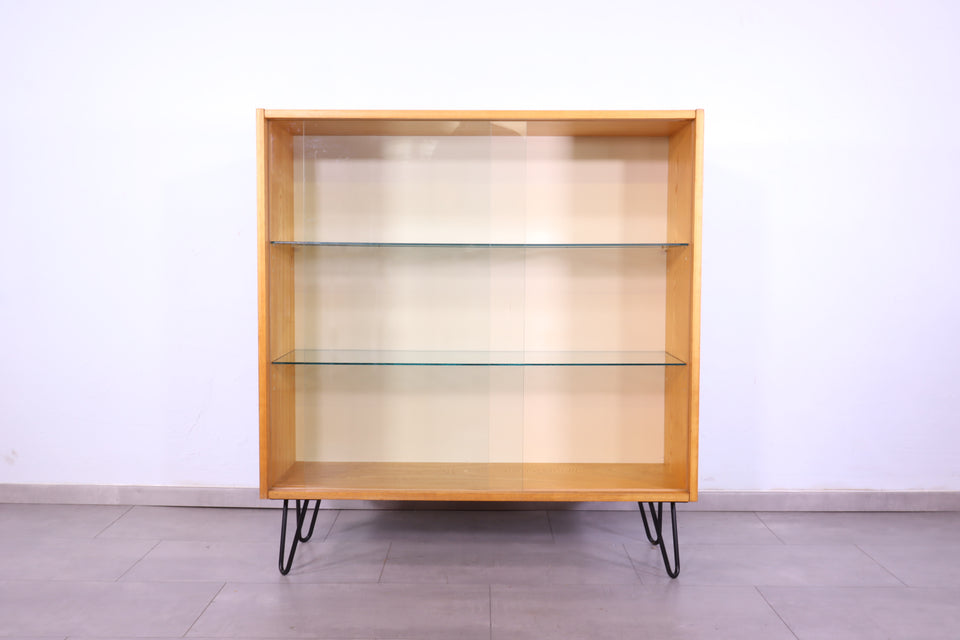 Original Hellerau Vitrine Mid Century Bücherregal Hairpin Legs Design