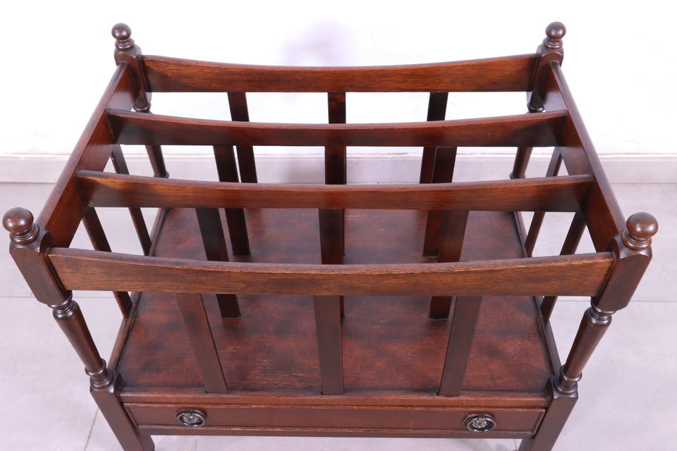 Seltener Englischer Zeitungsständer Canterbury Magazine Rack Antik 1920