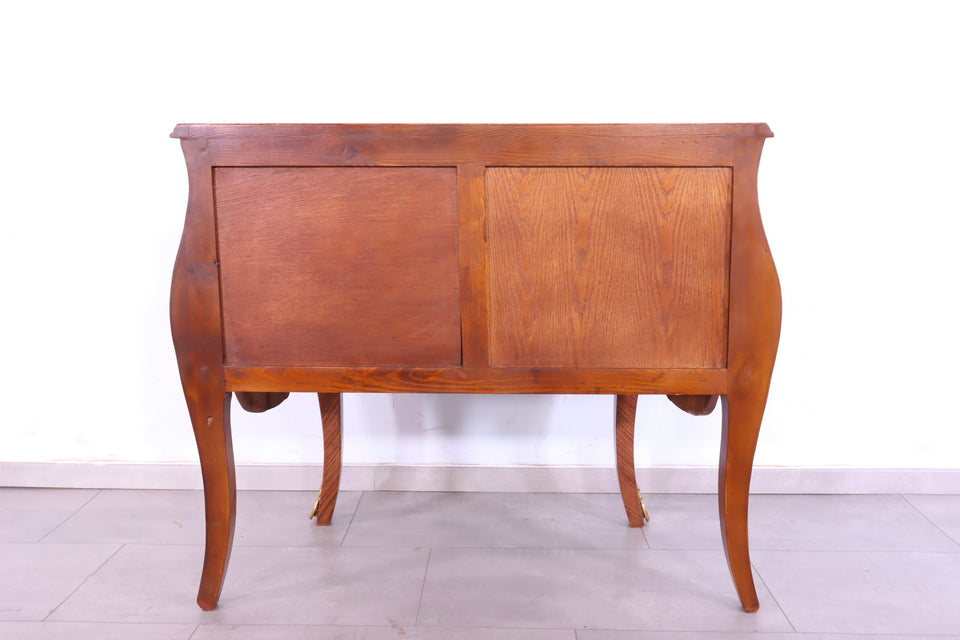 Edle Bauchige Barock Stil Kommode Messing Louis XV Antik Stil Kommode