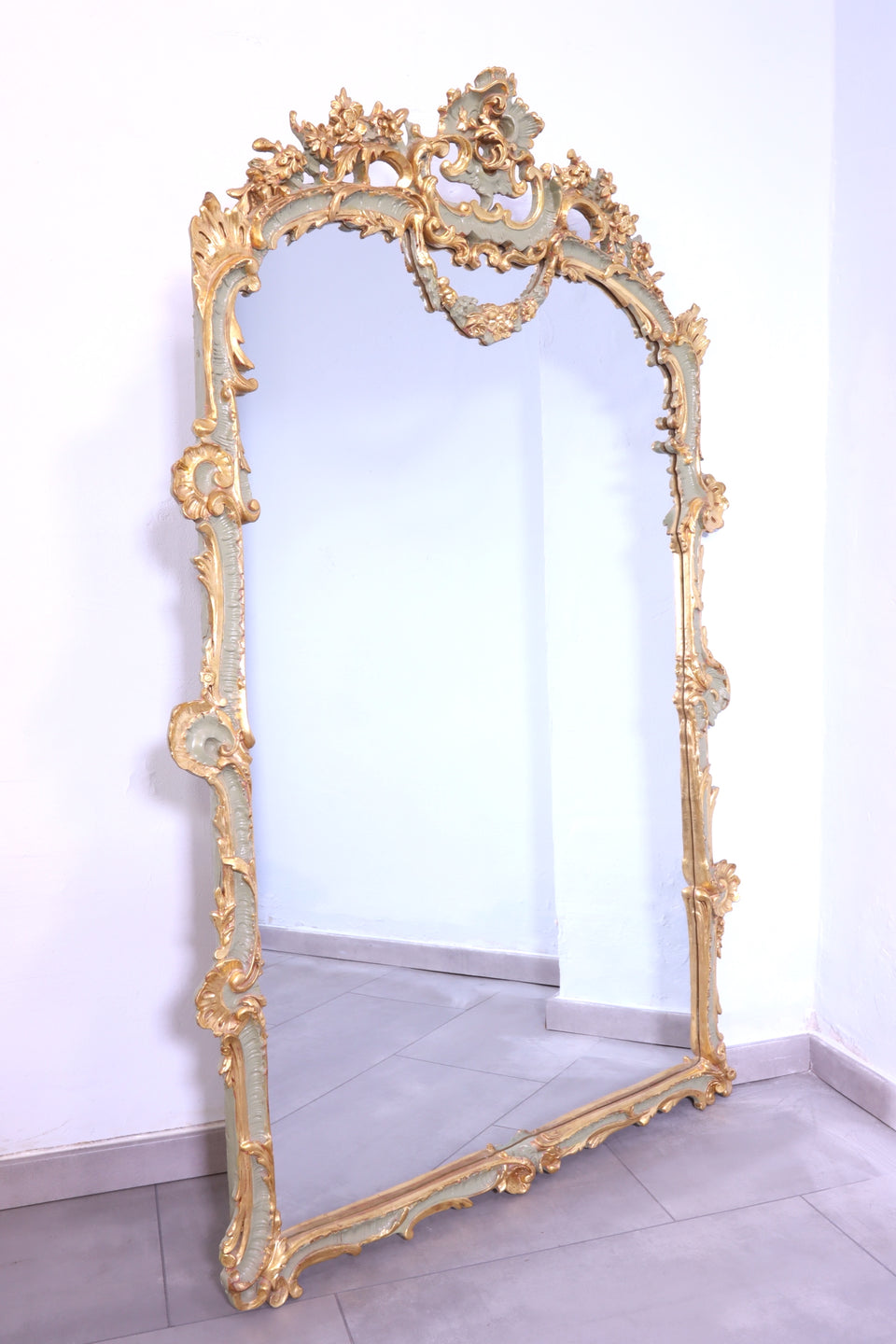 Edler Prunk Barock Stil Wandspiegel Standspiegel Mint Antik Stil Gold