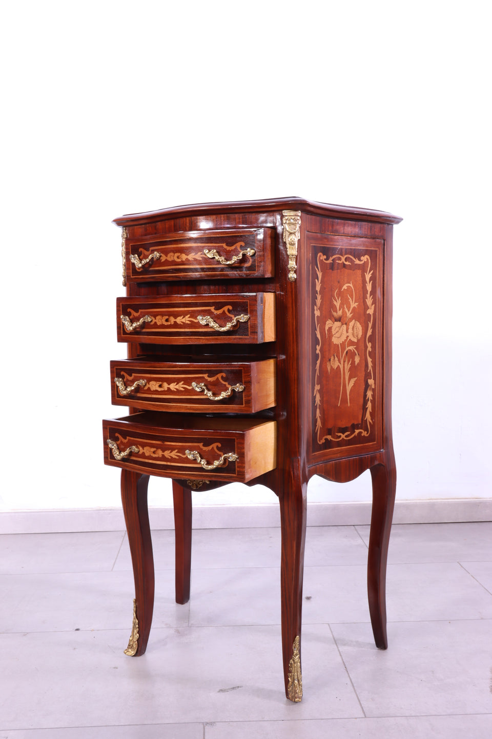 Edle Barock Stil Kommode Messing Antik Stil Beistelltisch Ablage