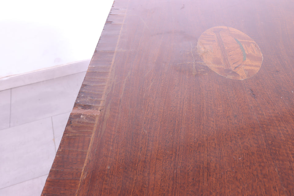Wunderschöne Englische Antik Stil Kommode Lederauflage Holz Schrank 60s