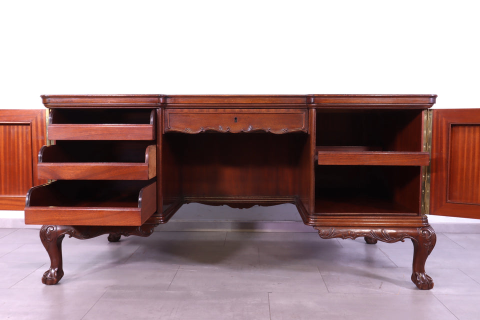 Wunderschöner Chippendale Schreibtisch echt Holz Vintage Bürotisch