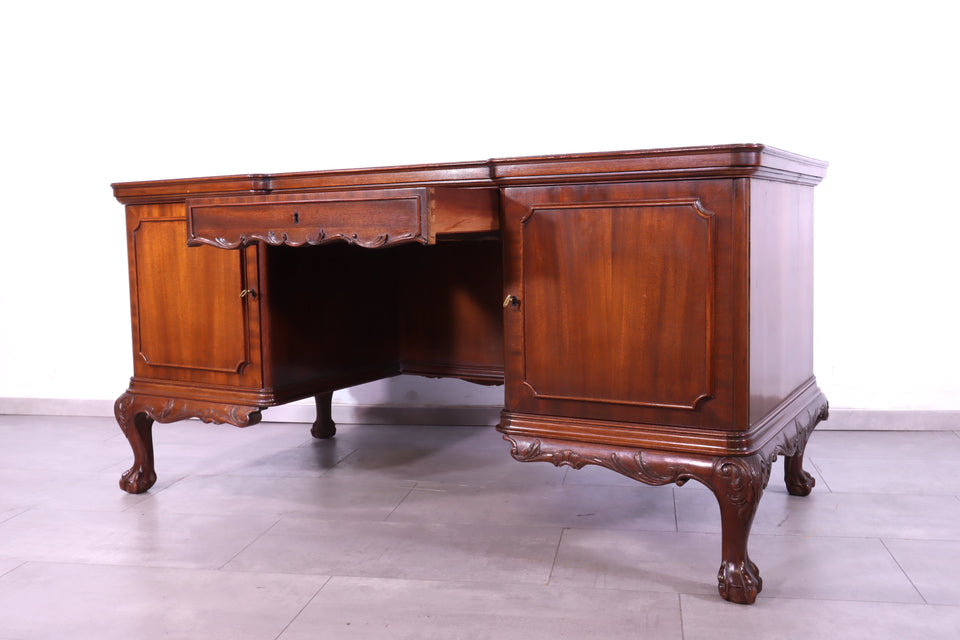 Wunderschöner Chippendale Schreibtisch echt Holz Vintage Bürotisch